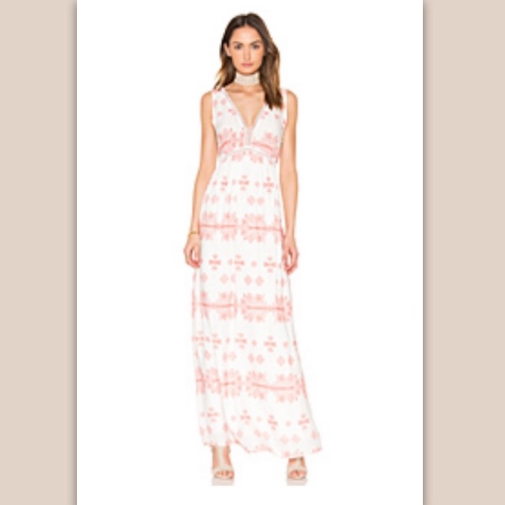 BB Dakota Havanah Maxi Dress Red/White Size 4 NWOT